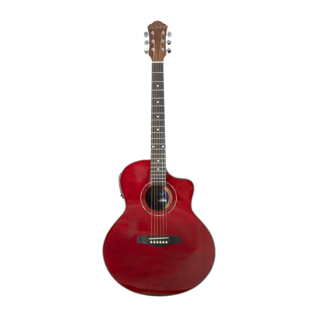 Guitarra Electrocústica Roja LA SEVILLANA GA-321CEQ RED