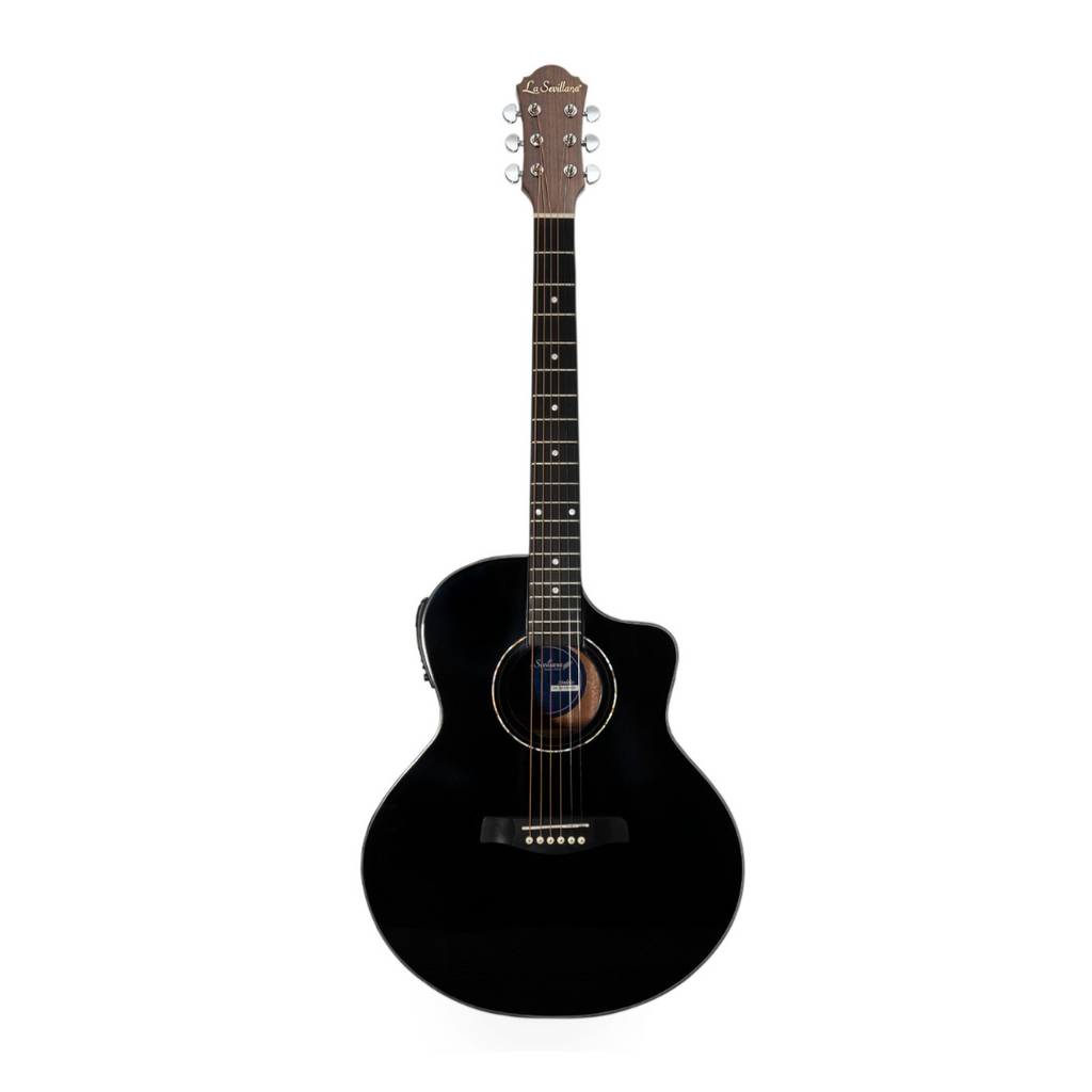 Guitarra Electrocústica Negra LA SEVILLANA GA-321CEQ BLK