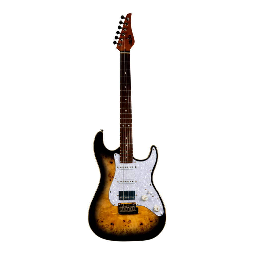 Guitarra Eléctrica Stratocaster JET Color MARRÓN TRANSPARENTE JS-450Q