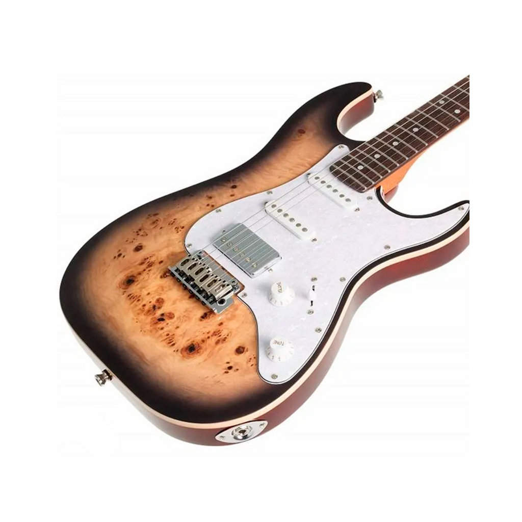 Guitarra Eléctrica Stratocaster JET Color MARRÓN TRANSPARENTE JS-450Q