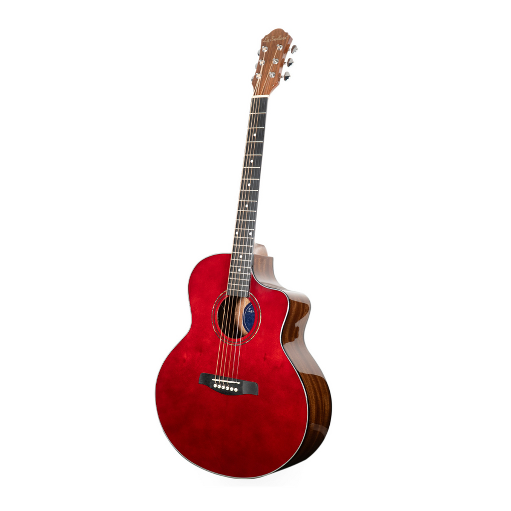 Guitarra Electrocústica Roja LA SEVILLANA GA-321CEQ RED