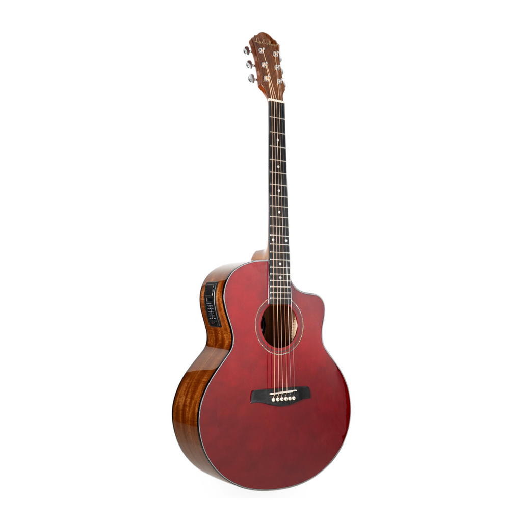 Guitarra Electrocústica Roja LA SEVILLANA GA-321CEQ RED